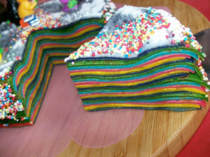 Crêpe gâteau coloré